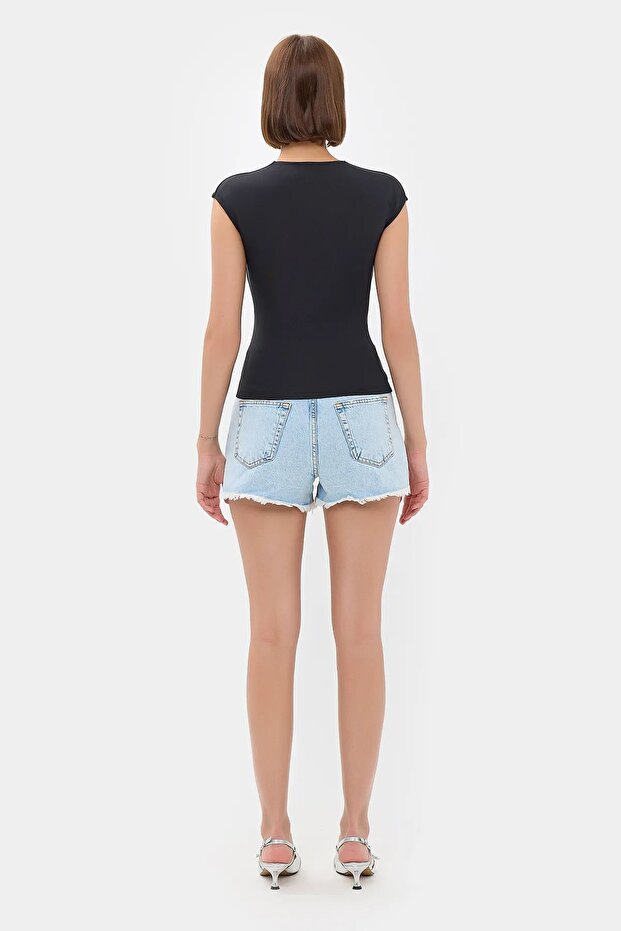 تي شيرت أساسي منسوج برقبة دائرية - 4