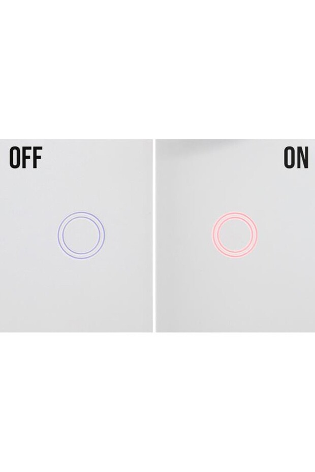 RF touch switch with glass touch panel, remote control, white - 3