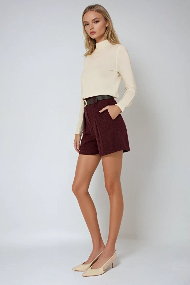 Yüksek Bel Mini Şort - 3