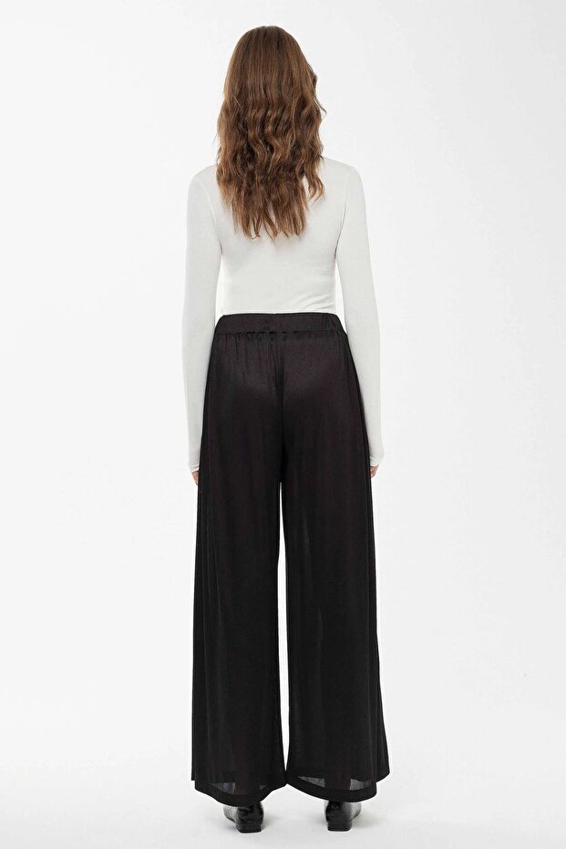 Geniş Paça Lastikli Pantolon - 6