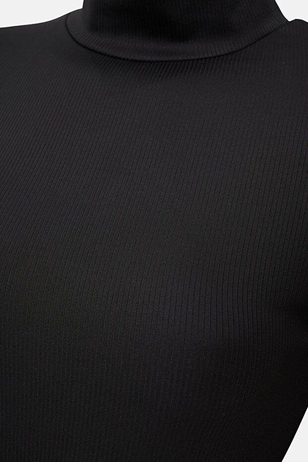 Basic Yüksek Yaka Örme Body - 7