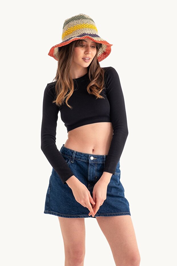 Geniş Bisiklet Yaka Basic Üst - 3