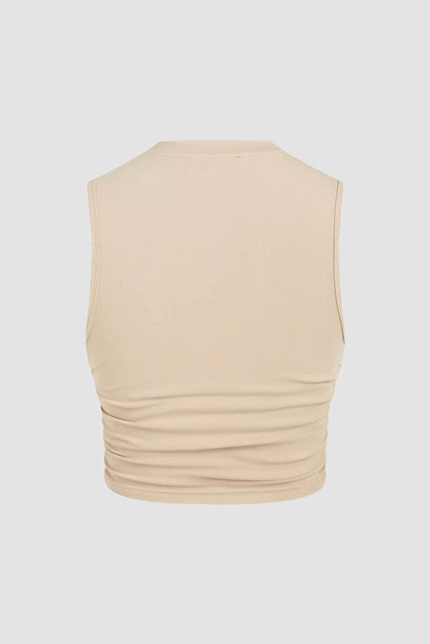 Plain Detailed Wrinkled Blouse - 3