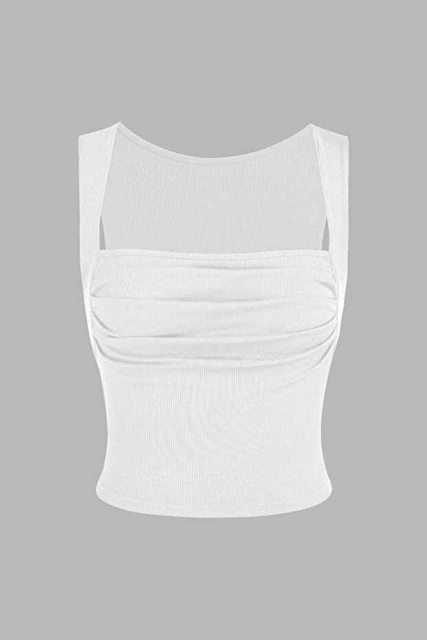 Drape Kare Yaka Bluz - 1