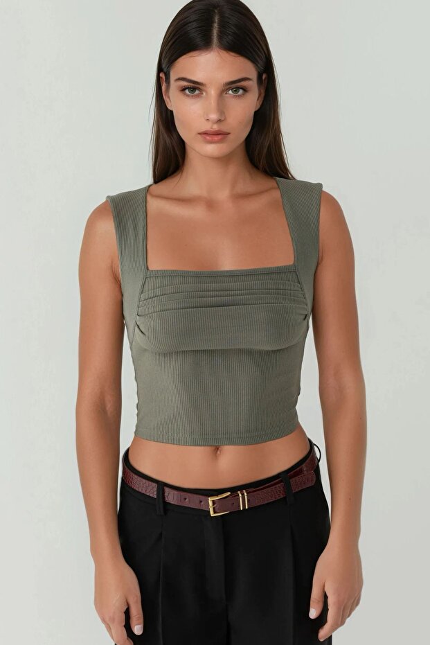 Drape Kare Yaka Bluz - 2