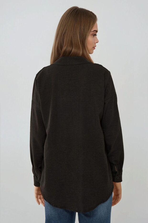 Keten Görünümlü Regular Fit Gömlek - 5