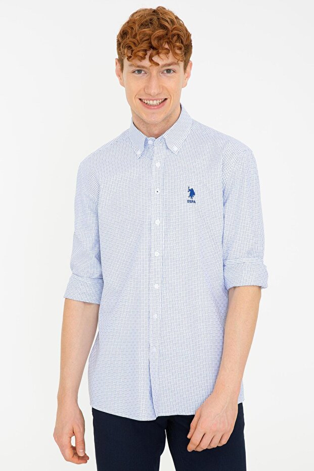 Men's Cobalt Blue Long Sleeve Shirt