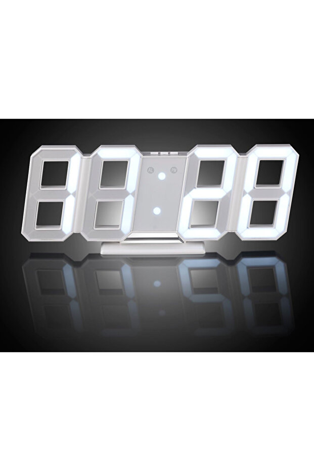 3d Digital Led Clock Electronic Table Clock With Remote Control White - 3