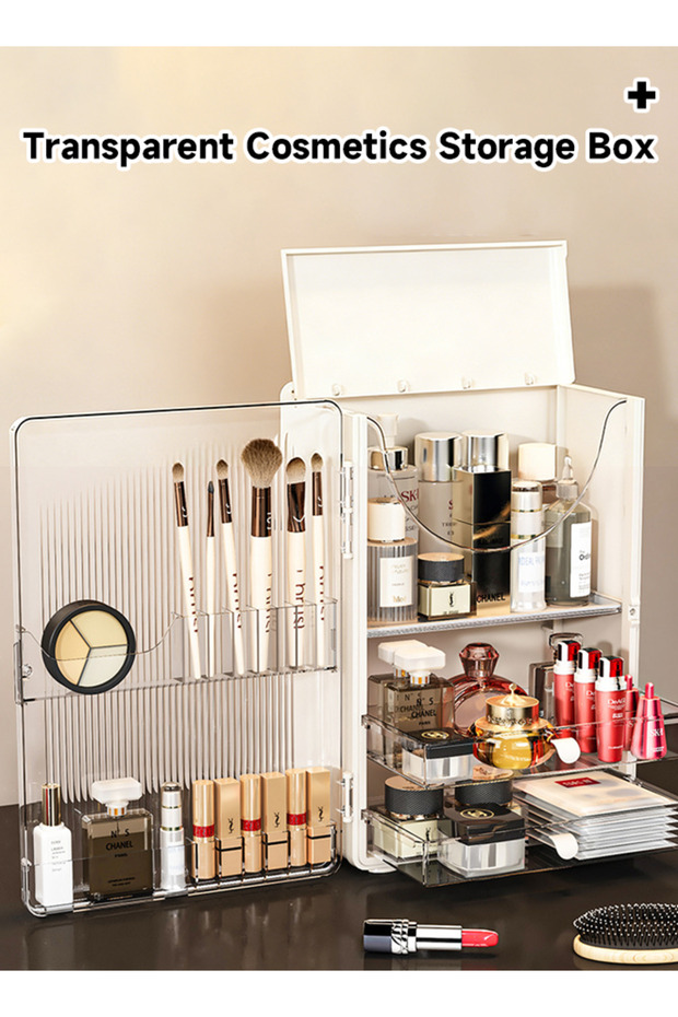 Cosmetics storage box, dust-proof skincare product storage box, desktop storage rack, makeup box