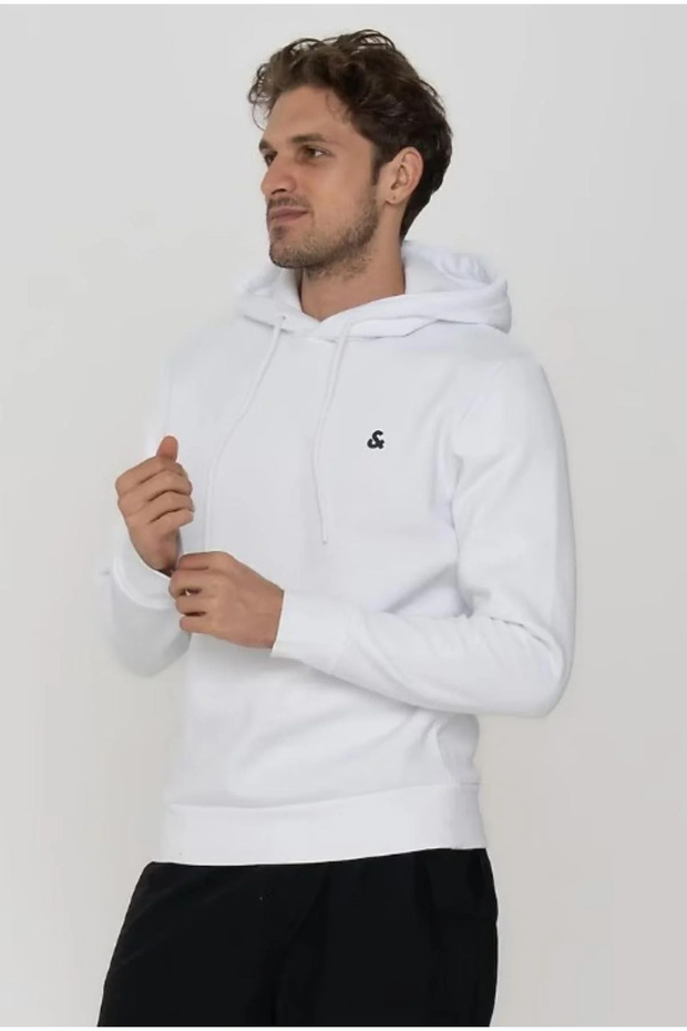 هودي رياضي أبيض للرجال من JJEPAULOS موديل NOOS: (12256591White)