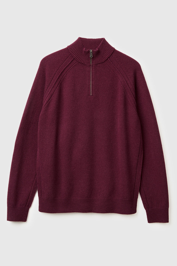 Mürdüm Men's Erk_100% Wool Zipper Detailed Mock Neck Sweater Model Code: (1006U202B34D)