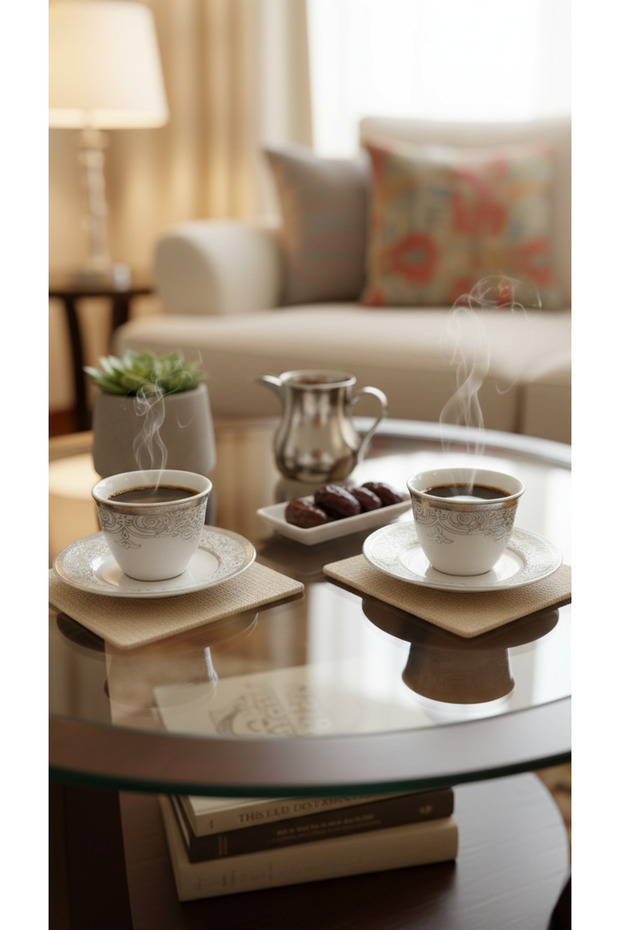 طقم فناجين قهوة بتصميم مميز 12 قطعة - 2