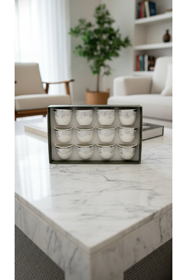 طقم فناجين قهوة بتصميم مميز 12 قطعة - 5