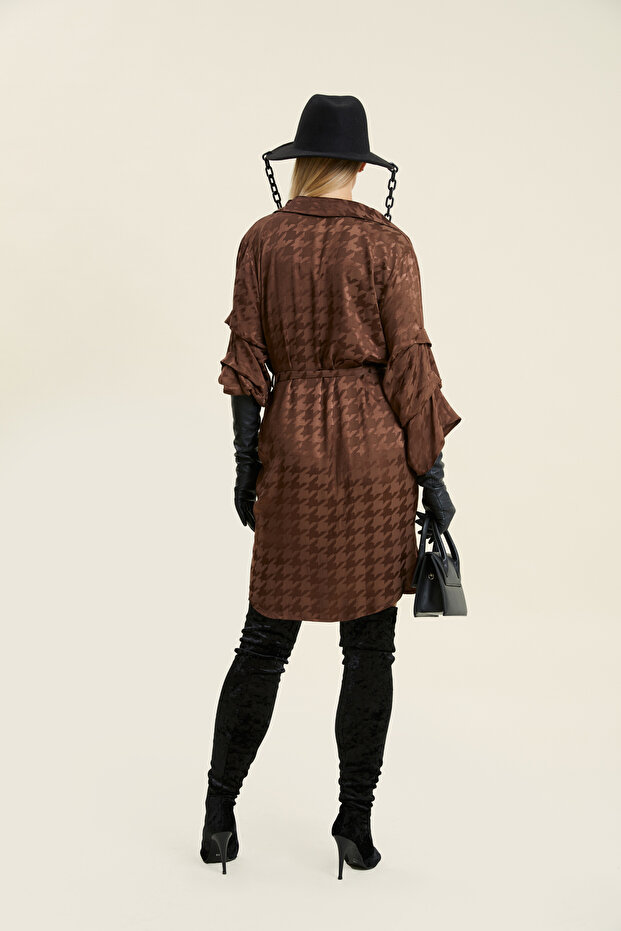 Houndstooth Patterned Dress - 2