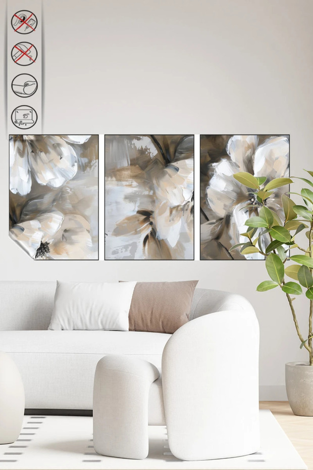 Table with Static Electricity - Poster Flower (Model- 57)