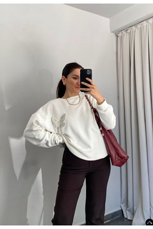 Sweatshirt with Butterfly Accessories