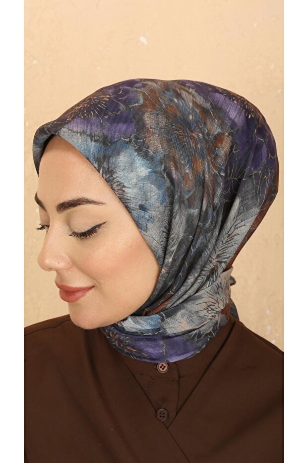 Soft Pamuk Eşarp Mor - 1