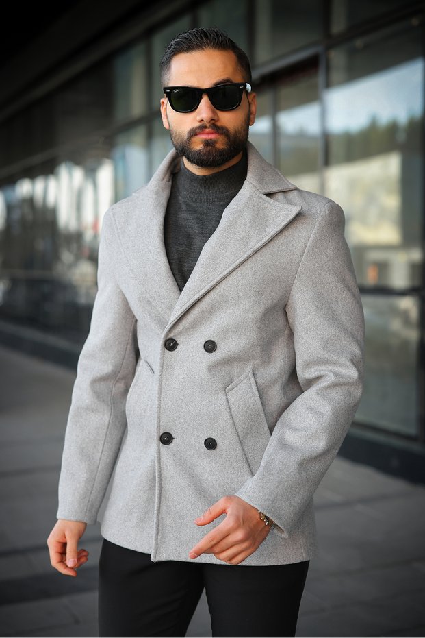 Premium Double-Breasted Medium Length Cashmere Coat