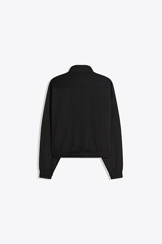 Fermuarlı baskılı sweatshirt - 4