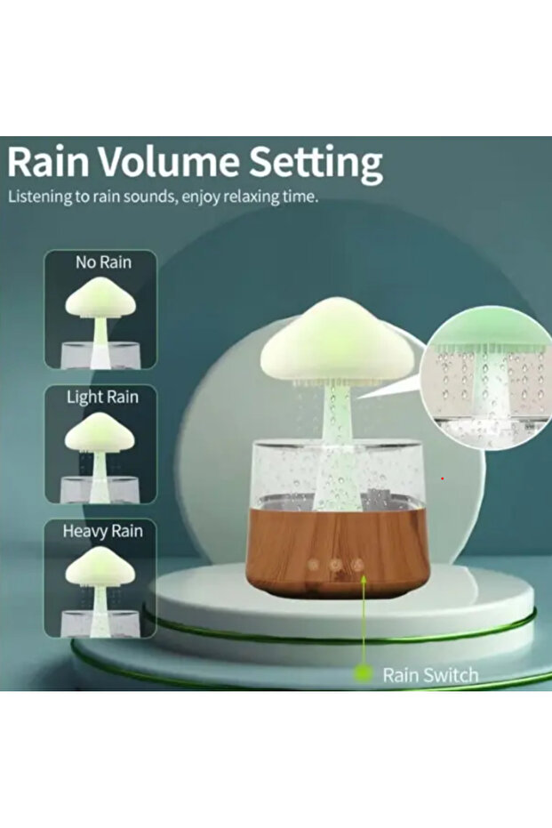 LED Lights OEM Rain Drop 7 Color Aromatherapy Essential Oil Air Mushroom Aroma Humidifiers Diffuser