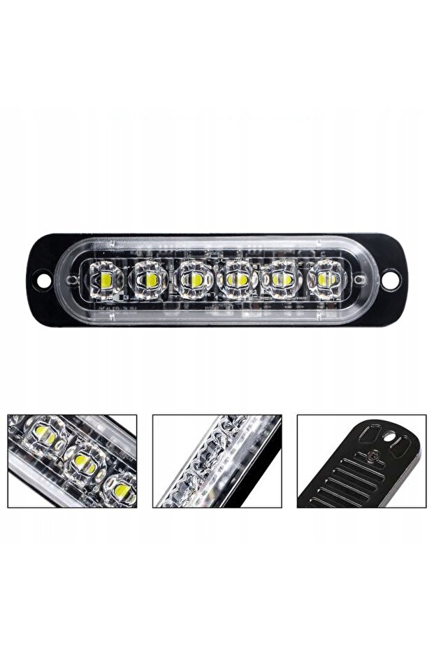 4x LED ORANGE FLASH WARNING LAMP REMOTE CONTROL STROBE PROGRAMS - 11