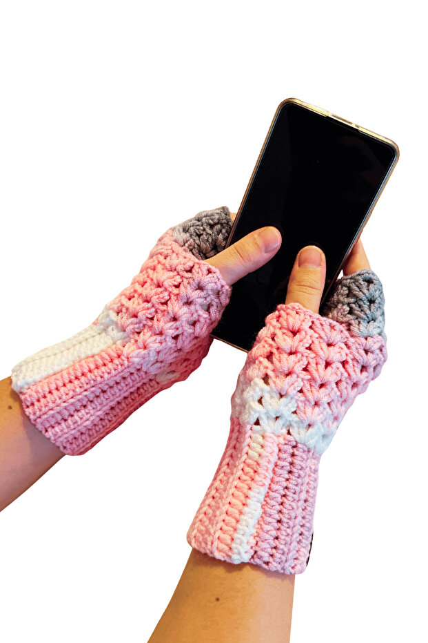 Hand Knitted Fingerless Gloves | Winter Warmth Stylish Design | Daily Use