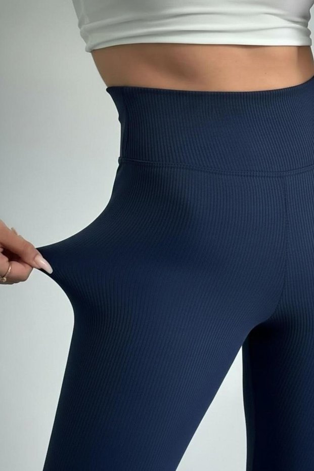 Shaping High Waist Corded Fabric Brushed Inside Women's Leggings for Summer / Winter