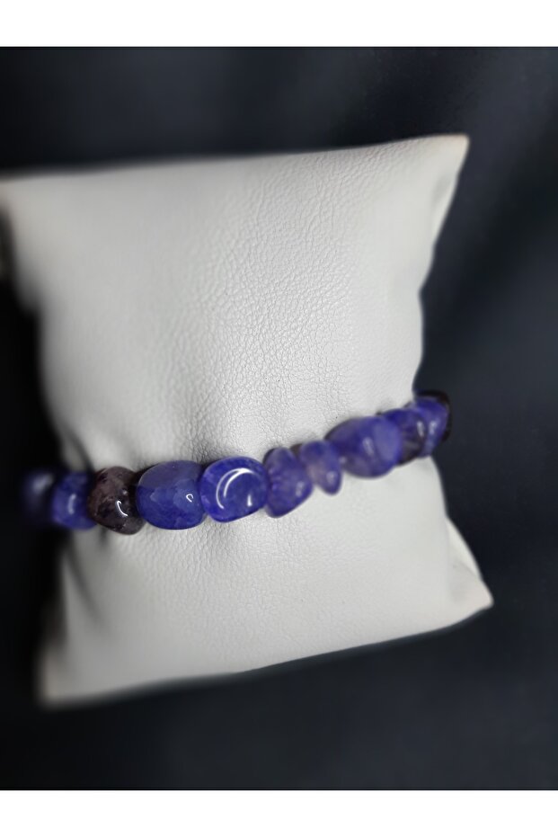Natural Large Agate Stone Bracelet in Purple/Brown Tones Unisex