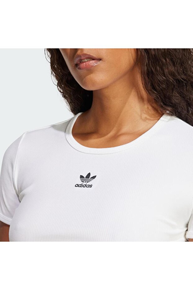 Essentials Ribbed Kadın Tişört - 5