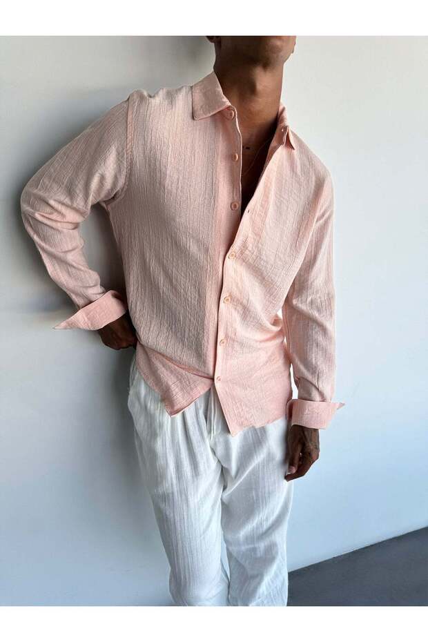 Men's Oversized Italian Collar Linen Cotton Blend Shirt Comfortable Fit Solid Color Half Oversized