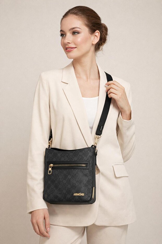 Women's Dotted Hand and Shoulder Bag 423 Black