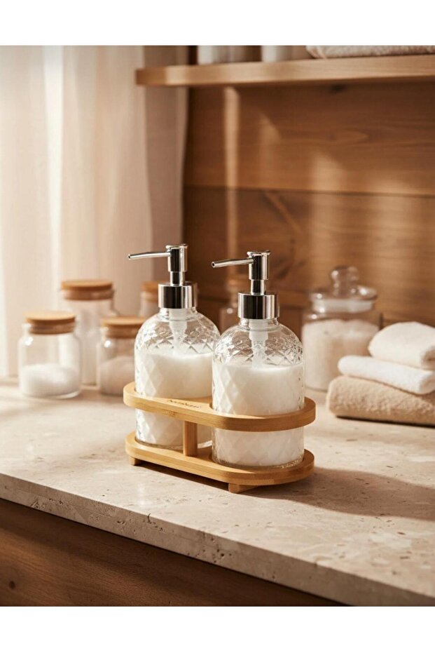 Bambu Standlı 2'li Sabunluk Seti - 5