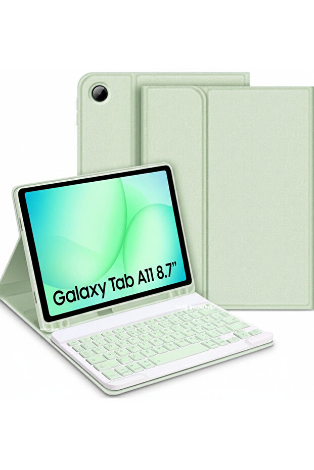 Galaxy Tab A11 8.7 Inch Bluetooth Enabled Tablet Case with Stand, Pen Compartment and Keyboard Sm-X130
