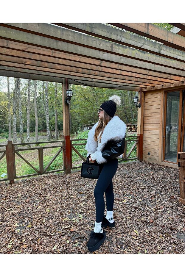 Çift Taraflı Kürk Mont - 1