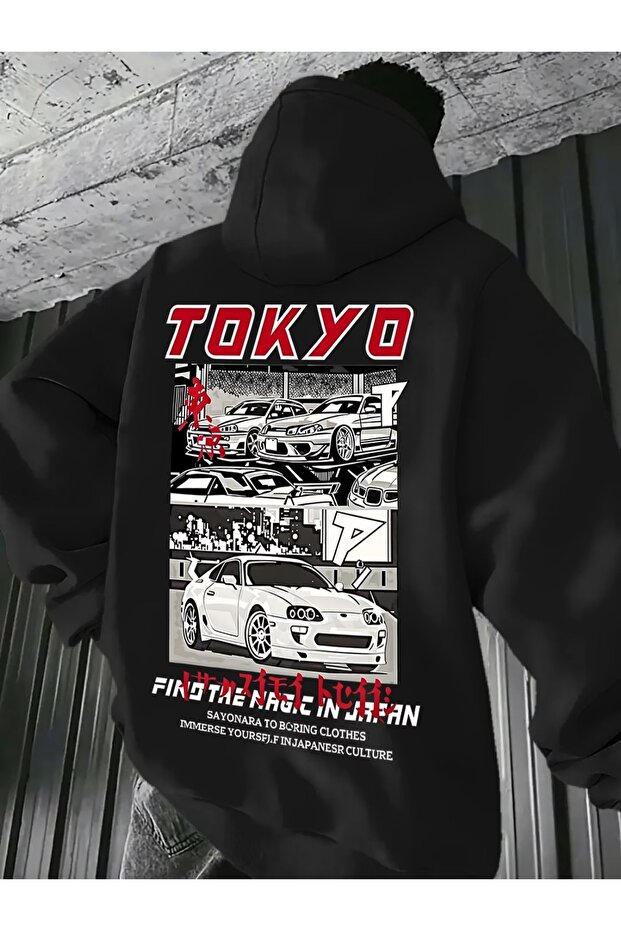 Men's Hoodie Printed Sweat Quality 3 Yarn Fabric Modern Oversized Cut