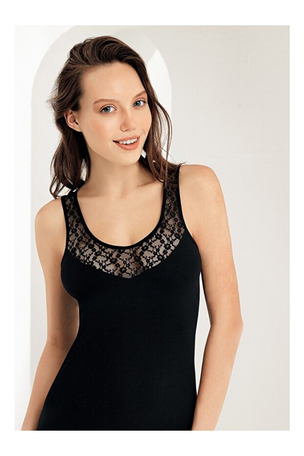 Women'S, 95% Cotton 5% Elastane, Thick Straps, Lace Trim 6-Piece Tank Top Set