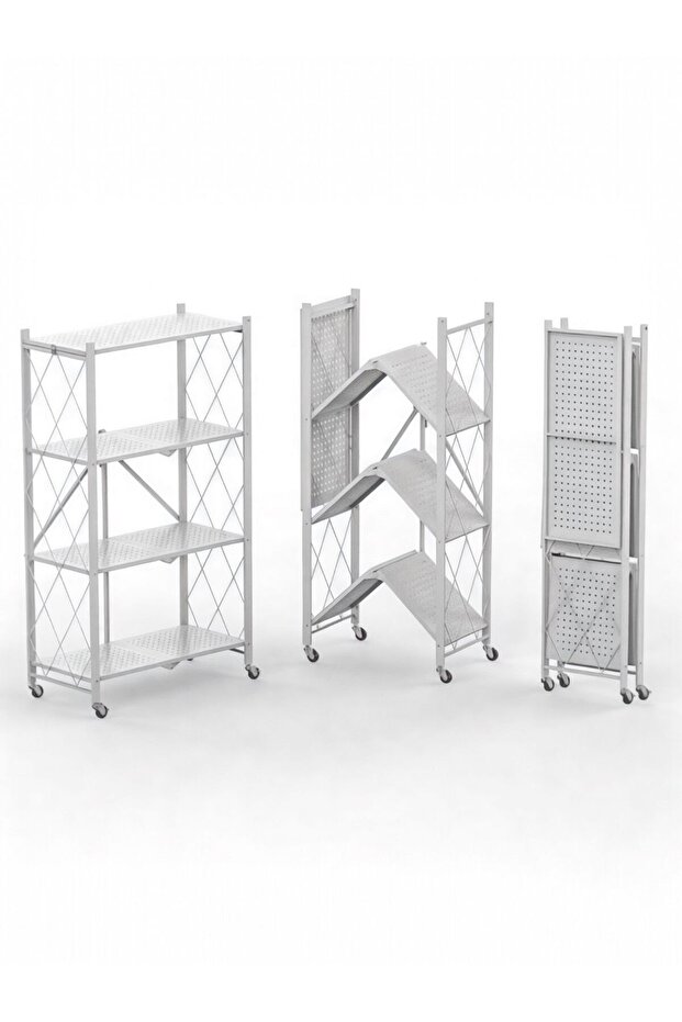 رف تخزين معدني متحرك قابل للطي متعدد الطبقات - 2