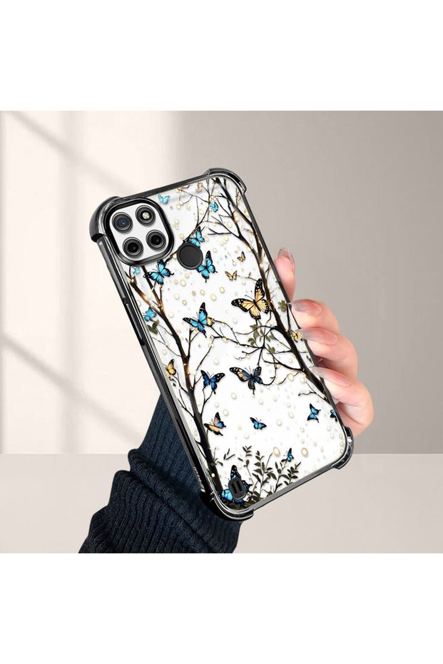 Realme C21Y/C25Y Compatible Butterfly Printed Transparent Silicone Shock-Absorbing Case Stylish and Durable