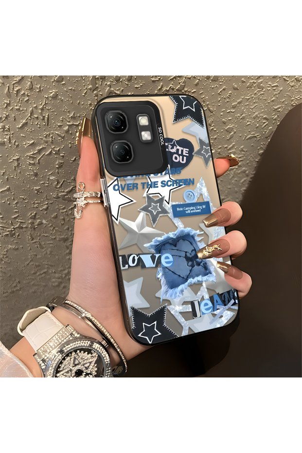 Infinix Hot 50I Compatible American Retro Collage Style Pattern Anti-Shake Protection