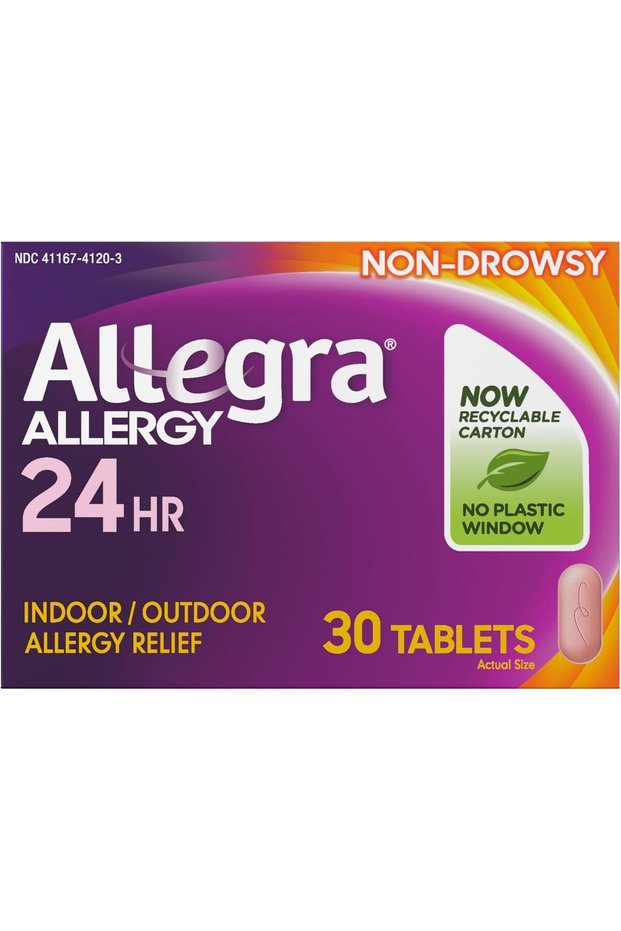 Adult 24-Hour Allergy Relief Tablets, Non-Drowsy Indoor and Outdoor Allergy Medicine, 180 mg