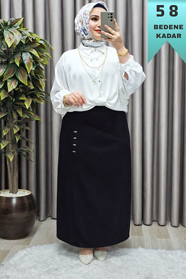 Women's Hijab Plus Size Metal Stone Skirt