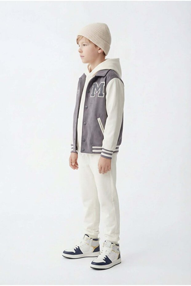 معطف ياقة مرتفعة متوسطة الطول للأولاد - 3