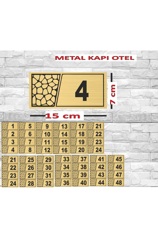 1 to 48 Hotel Door Number Apartment Floor Number Table Number with Tape on the Back