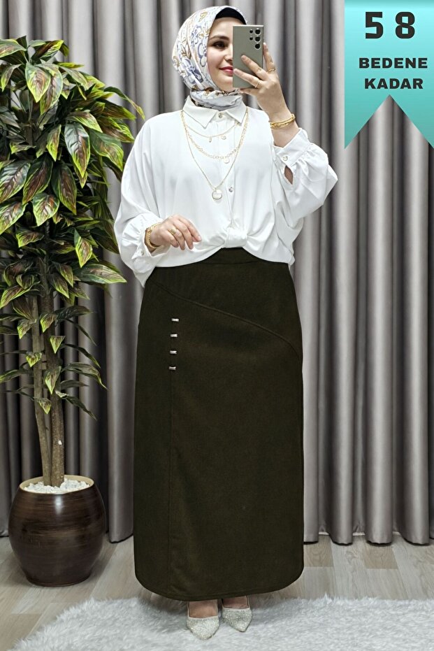 Women's Hijab Plus Size Metal Stone Skirt