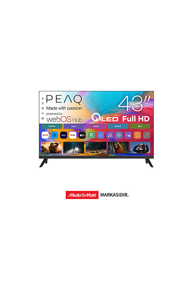 PEAQ 43Q90 43 inç 108 Ekran Dahili Uydu Alıcılı WebOS Full HD QLED TV