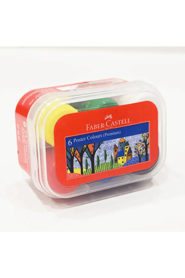 Castell Premium Poster Colors In Plastic Box- 6pcs