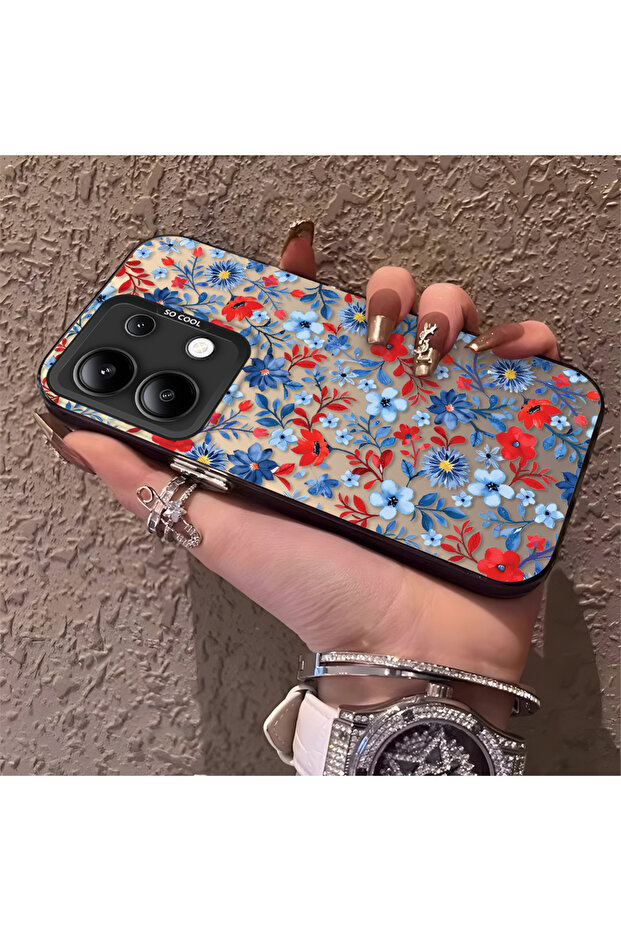 حافظة من السيليكون النحيف المقاوم للصدمات بنمط زهرة مزهرة متوافقة مع هاتف Redmi Note 13 - 2