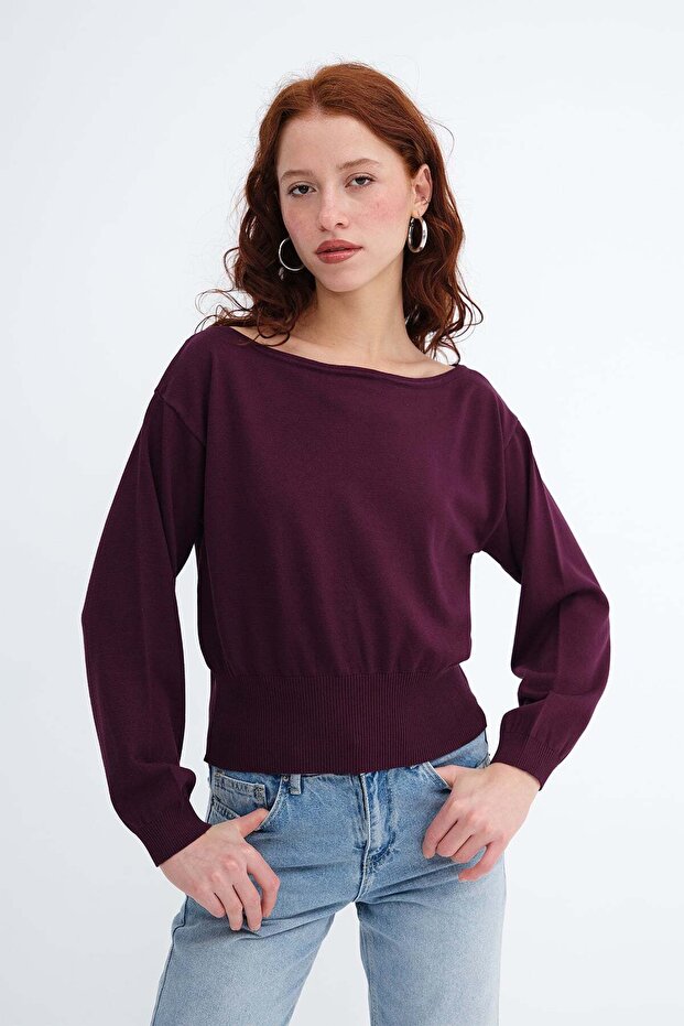 Boat Neck Knitwear Sweater K10330