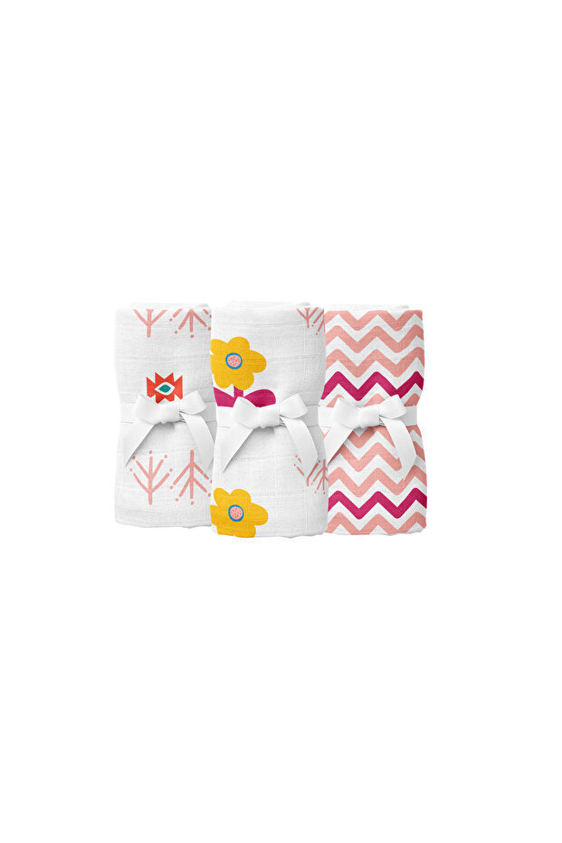 Big Flower Lemon, Muslin Mouth Wipes, 40X40 cm Set of 6