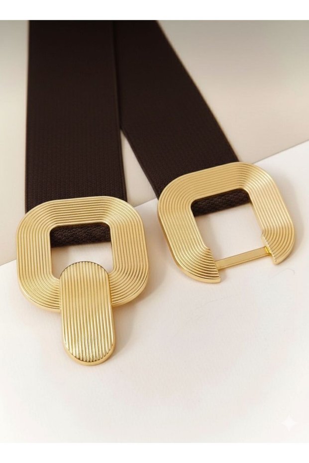 Brown Elastic Women's Belt Dress Belt Shirt Belt Coat Belt Corset Belt